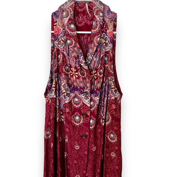 Free People Long bohemian printed vest, size small Beautiful design! - Picture 5 of 15